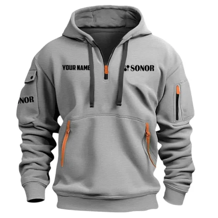 Sonor Drums Exclusive Logo - Personalized Hoodie Half Zipper QTDR210425A2SNR