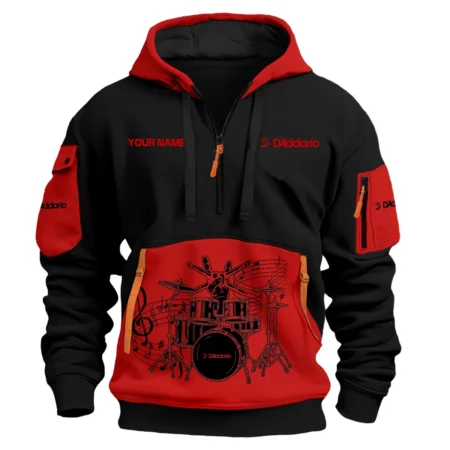 D'Addario Drums Exclusive Logo - Personalized Hoodie Half Zipper QTDRU260425A1DAD