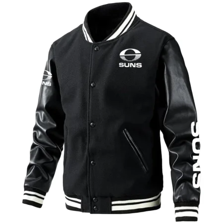 Gold Coast SUNS AFL Exclusive Logo Leather Baseball Jacket Sleeves HOAFL310525BBJ01GCFC