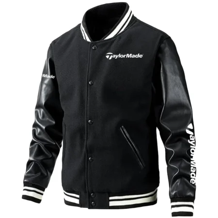 TaylorMade Exclusive Logo Leather Baseball Jacket Sleeves Golf HOGF300525BB01TM