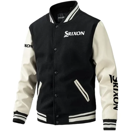 Srixon Exclusive Logo Leather Baseball Jacket Sleeves Golf HOGF300525BB01SR