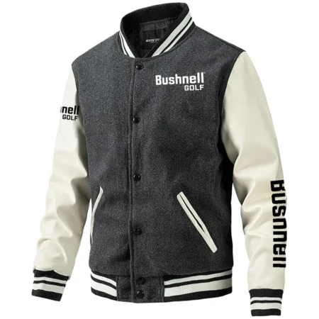 Bushnell Golf Exclusive Logo Leather Baseball Jacket Sleeves Golf HOGF300525BB01BUG