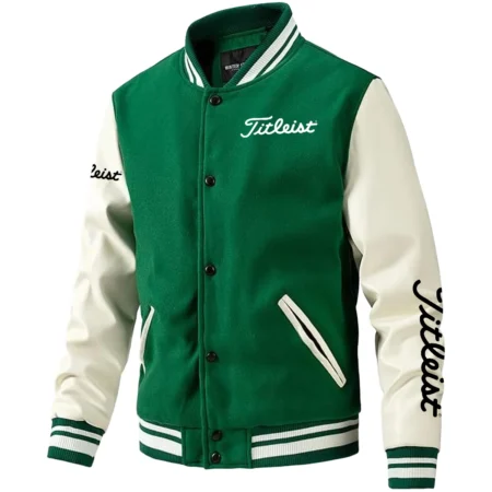 Titleist Exclusive Logo Leather Baseball Jacket Sleeves Golf HOGF300525BB01TL