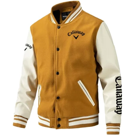 Callaway Exclusive Logo Leather Baseball Jacket Sleeves Golf HOGF300525BB01CLW