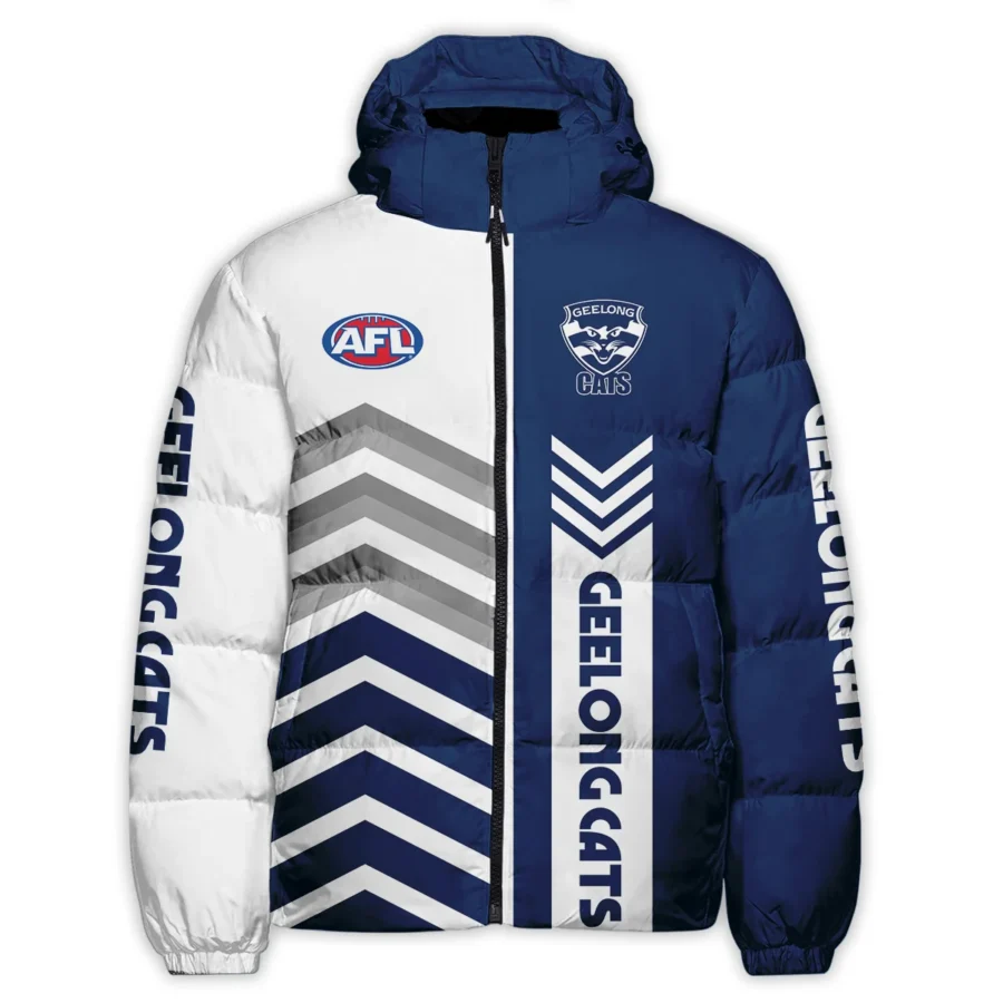 Geelong Cats Australian Football League Exclusive Logo Down & Puffer Jackets All Over Prints HOAFL230525DPJ01GEEL