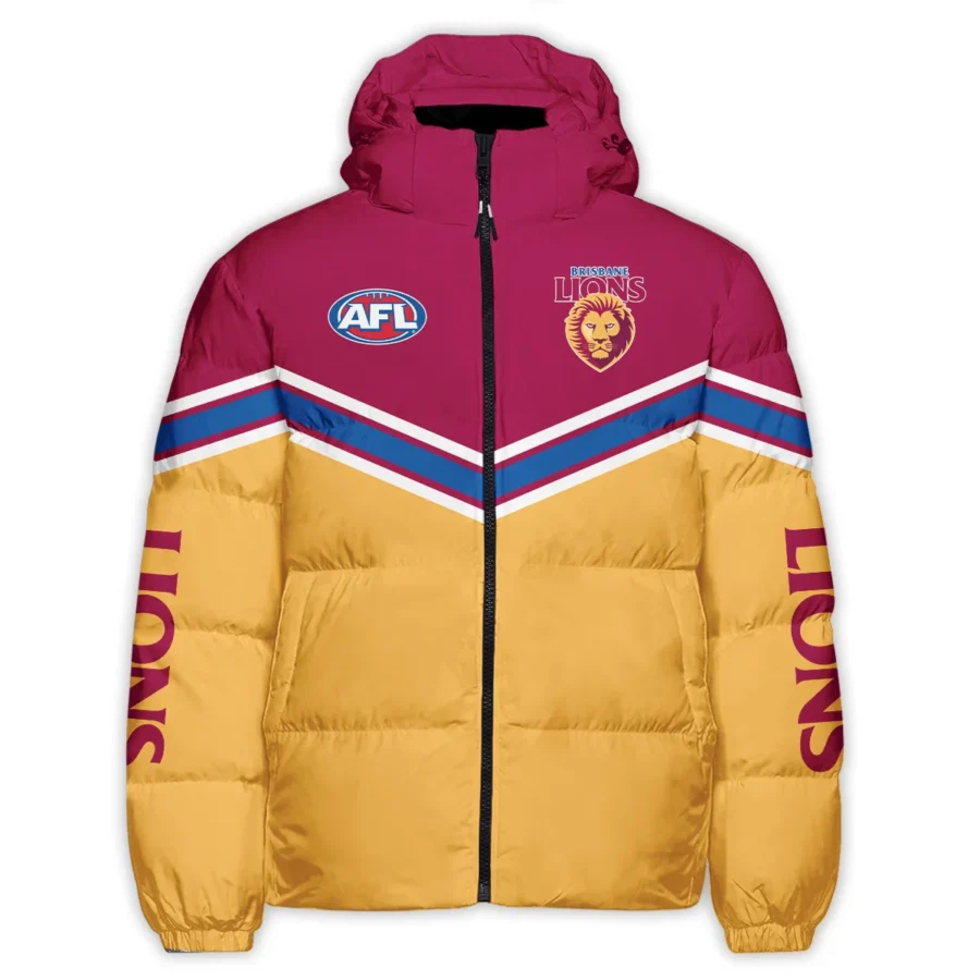 Brisbane Lions Australian Football League Exclusive Logo Down & Puffer Jackets All Over Prints HOAFL240525DPJ01BL - Image 2