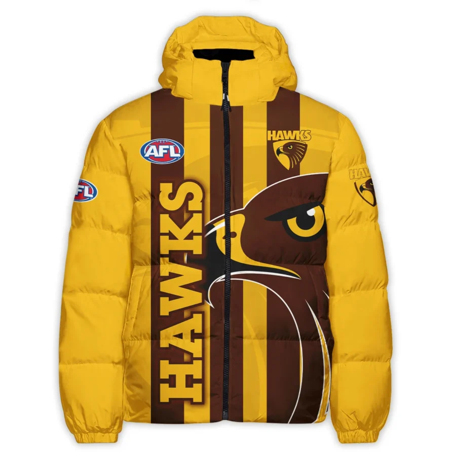 Hawthorn Hawks Australian Football League Exclusive Logo Down & Puffer Jackets All Over Prints HOVA260525AFL13HAW - Image 2