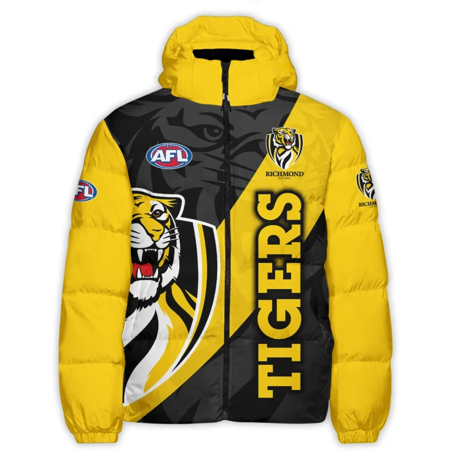 Richmond Tigers Australian Football League Exclusive Logo Down & Puffer Jackets All Over Prints HOVA260525AFL13RICH - Image 2