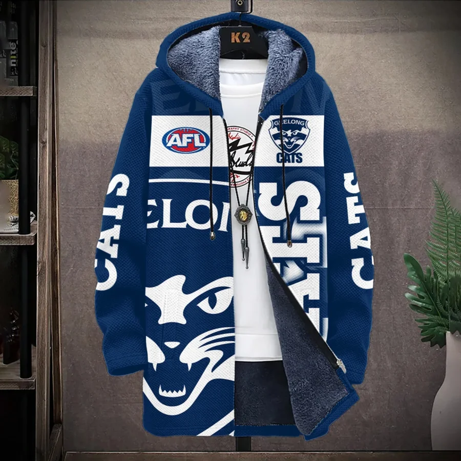 Geelong Cats Australian Football League Exclusive Logo Fleece Windbreaker HOAFL130525FW01GEEL