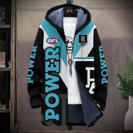 Port Adelaide Power Australian Football League Exclusive Logo Fleece Windbreaker HOAFL130525FW01PORT