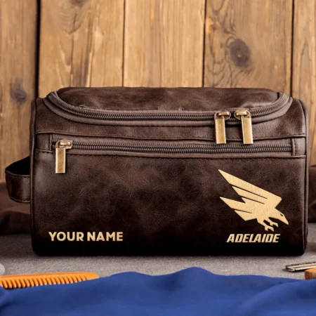 Adelaide Crows AFL Exclusive Logo Personalized Leather Toiletry Bag HOAFL0090525LTB01ADEL