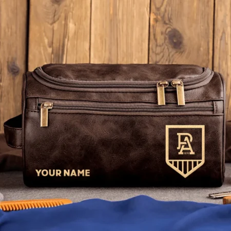 Port Adelaide Power AFL Exclusive Logo Personalized Leather Toiletry Bag HOAFL0090525LTB01PORT
