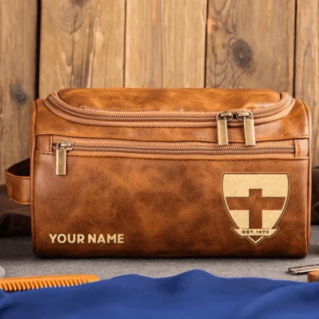 St Kilda Saints AFL Exclusive Logo Personalized Leather Toiletry Bag HOAFL0090525LTB01STK