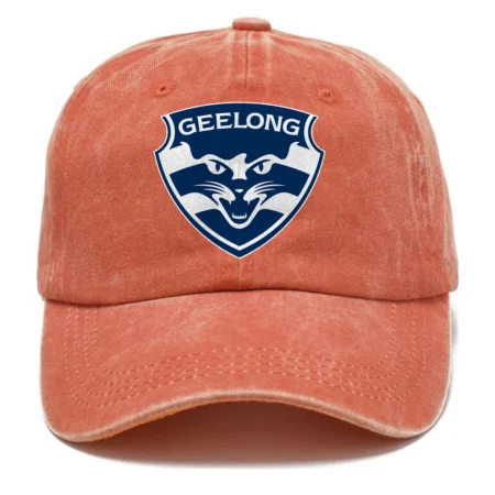 Geelong Cats AFL Exclusive Logo Washed Cotton Baseball Cap - Printed With Box HOAFL100525BC01GEEL