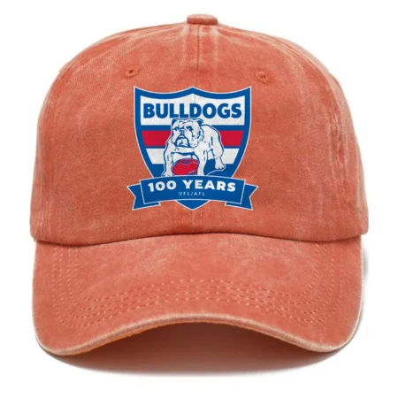 Western Bulldogs AFL Exclusive Logo Washed Cotton Baseball Cap - Printed With Box HOAFL100525BC01WB