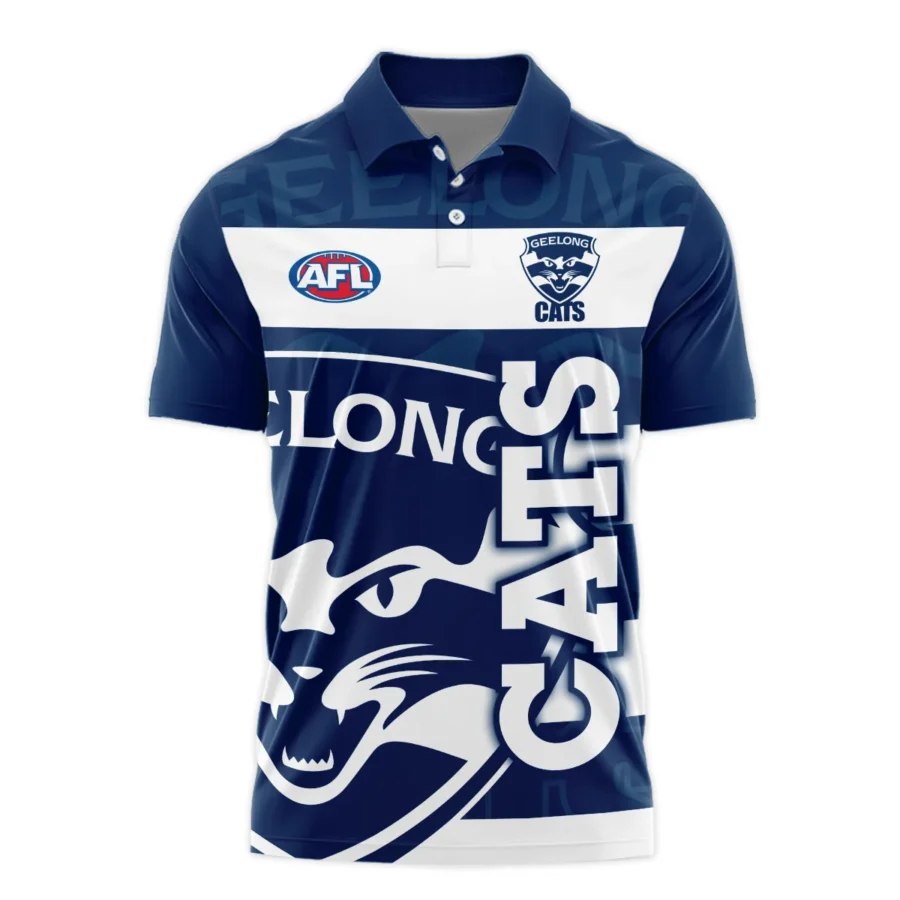 Geelong Cats Australian Football League Exclusive Logo Polo Shirt HOAFL130525A02GEELPL