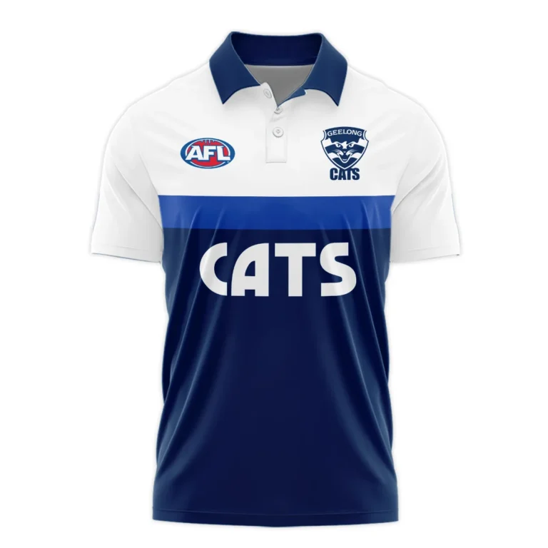 Geelong Cats Australian Football League Exclusive Logo Polo Shirt HOAFL140525A01GEELPL