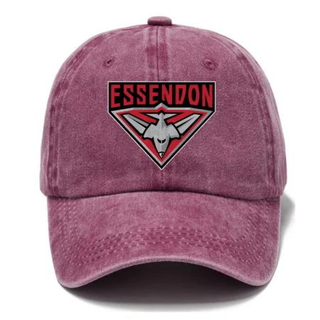 Essendon Bombers AFL Exclusive Logo Washed Cotton Baseball Cap - Printed With Box HOAFL100525BC01ESS