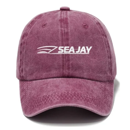 Sea Jay Fishing AU Exclusive Logo Washed Cotton Baseball Cap - Printed With Box HOFS070525AU1SJB
