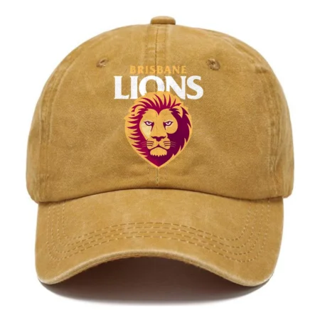 Brisbane Lions AFL Exclusive Logo Washed Cotton Baseball Cap - Printed With Box HOAFL100525BC01BL