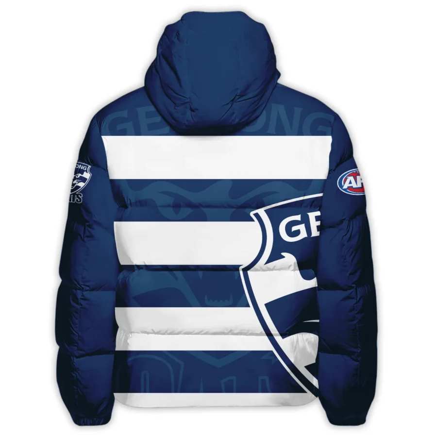 Geelong Cats Australian Football League Exclusive Logo Down & Puffer Jackets All Over Prints HOVA260525AFL13GEEL - Image 3