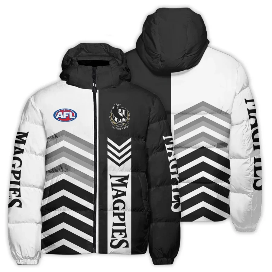 Collingwood Magpies Australian Football League Exclusive Logo Down & Puffer Jackets All Over Prints HOAFL230525DPJ01COLL - Image 3