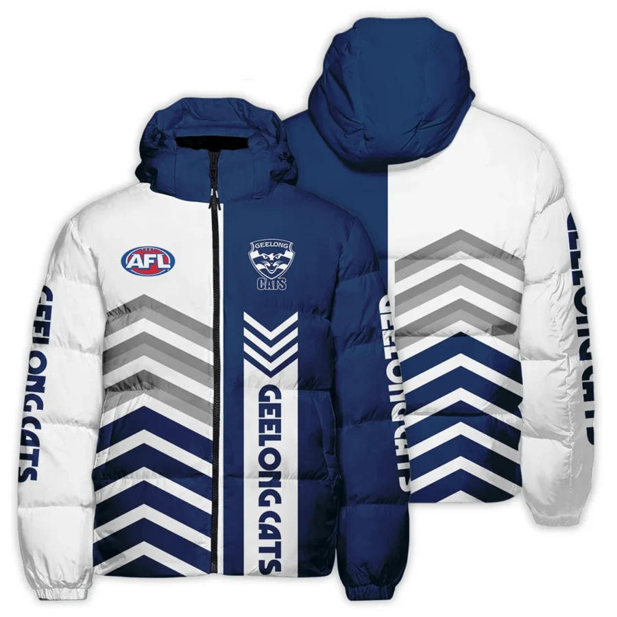 Geelong Cats Australian Football League Exclusive Logo Down & Puffer Jackets All Over Prints HOAFL230525DPJ01GEEL - Image 3