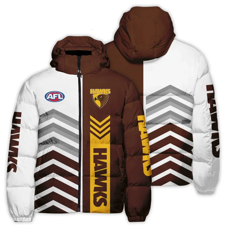 Hawthorn Hawks Australian Football League Exclusive Logo Down & Puffer Jackets All Over Prints HOAFL230525DPJ01HAW - Image 3