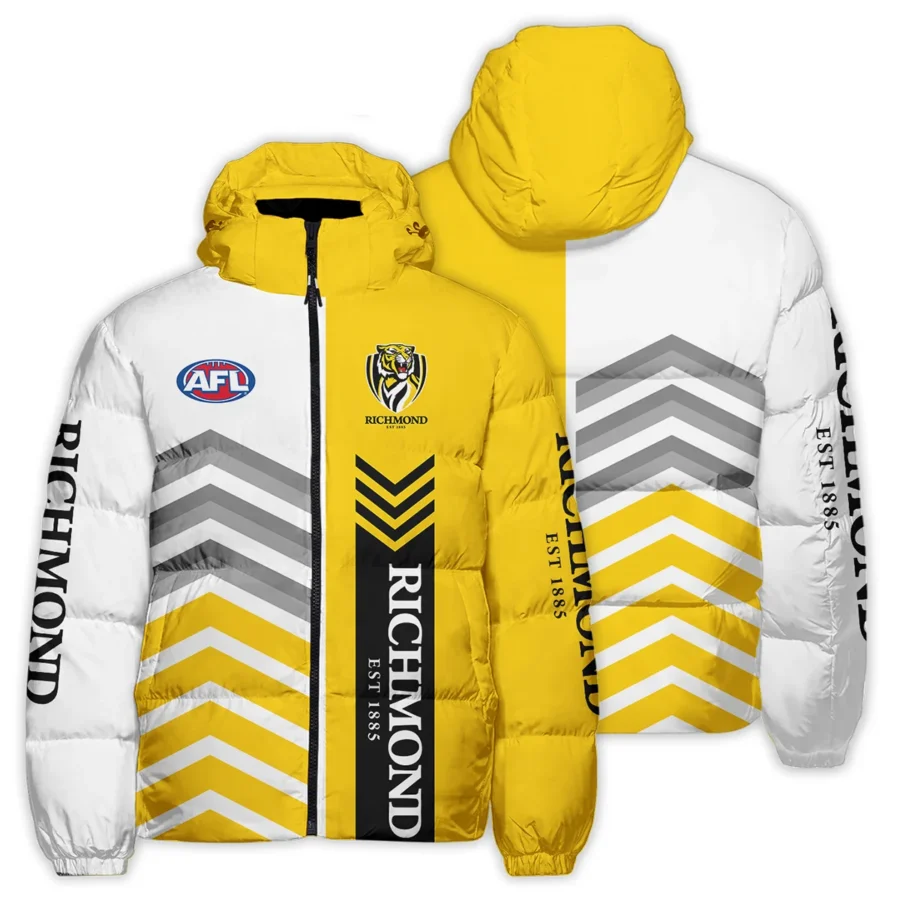 Richmond Tigers Australian Football League Exclusive Logo Down & Puffer Jackets All Over Prints HOAFL230525DPJ01RICH - Image 3