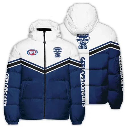Geelong Cats Australian Football League Exclusive Logo Down & Puffer Jackets All Over Prints HOAFL240525DPJ01GEEL