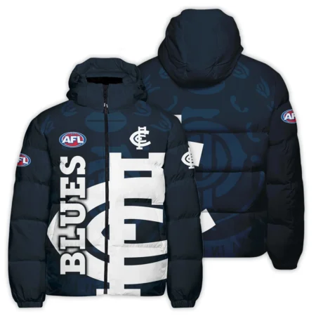 Carlton Blues Australian Football League Exclusive Logo Down & Puffer Jackets All Over Prints HOVA260525AFL13CARL