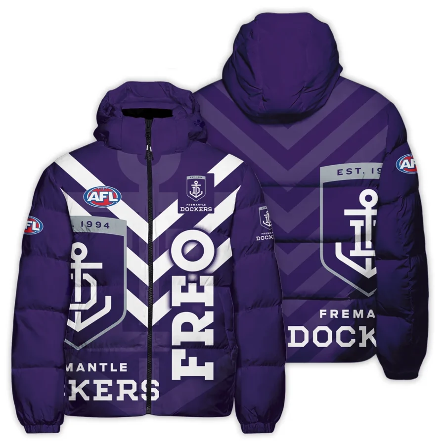 Fremantle Dockers Australian Football League Exclusive Logo Down & Puffer Jackets All Over Prints HOVA260525AFL13FRE