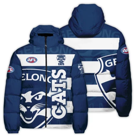 Geelong Cats Australian Football League Exclusive Logo Down & Puffer Jackets All Over Prints HOVA260525AFL13GEEL