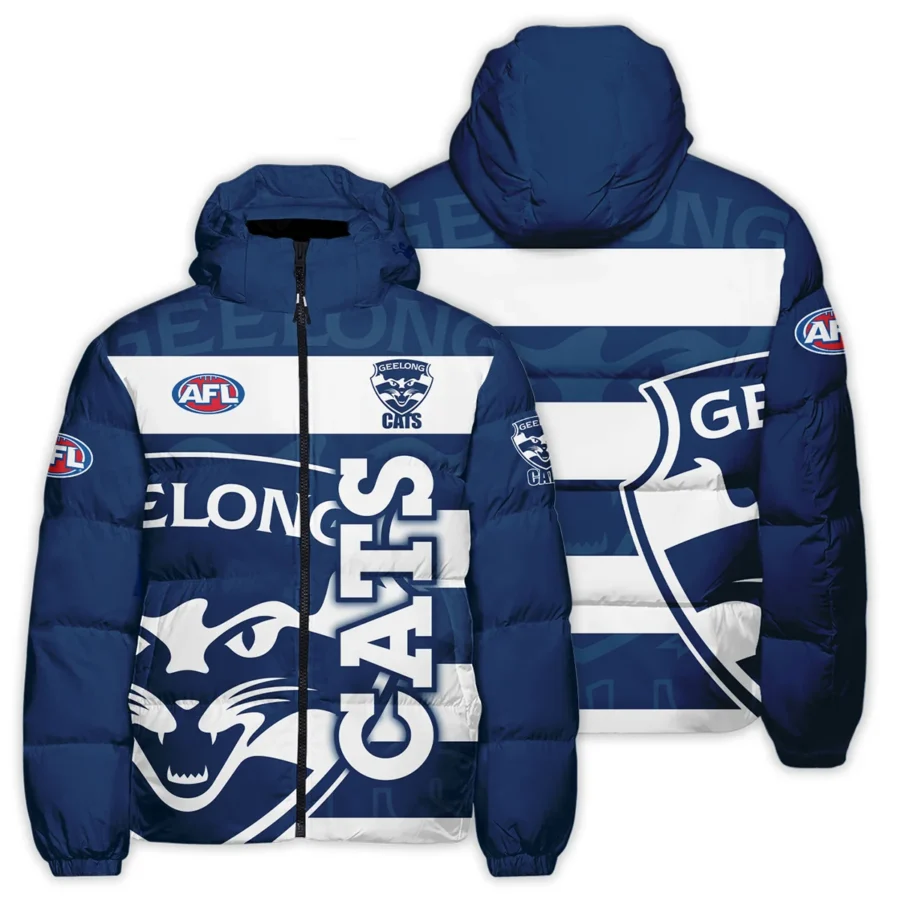 Geelong Cats Australian Football League Exclusive Logo Down & Puffer Jackets All Over Prints HOVA260525AFL13GEEL