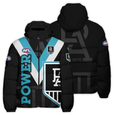 Port Adelaide Power Australian Football League Exclusive Logo Down & Puffer Jackets All Over Prints HOVA260525AFL13PORT