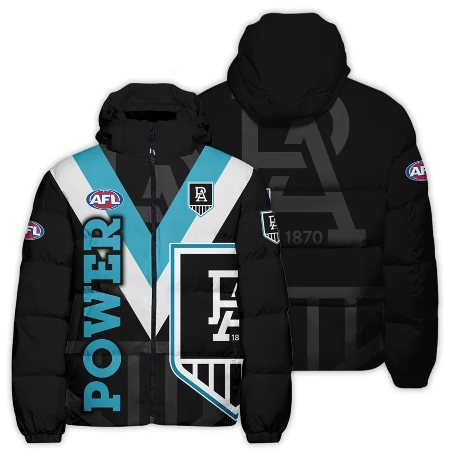 Port Adelaide Power Australian Football League Exclusive Logo Down & Puffer Jackets All Over Prints HOVA260525AFL13PORT