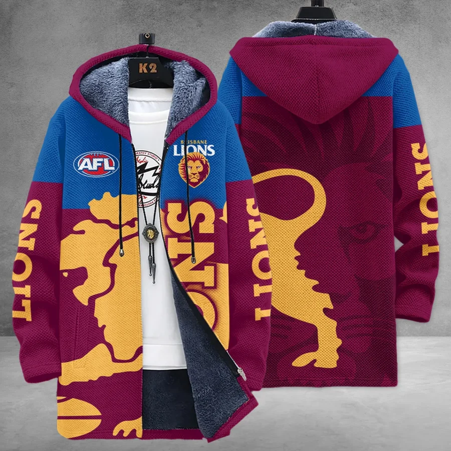 Brisbane Lions Australian Football League Exclusive Logo Fleece Windbreaker HOAFL130525FW01BL - Image 3