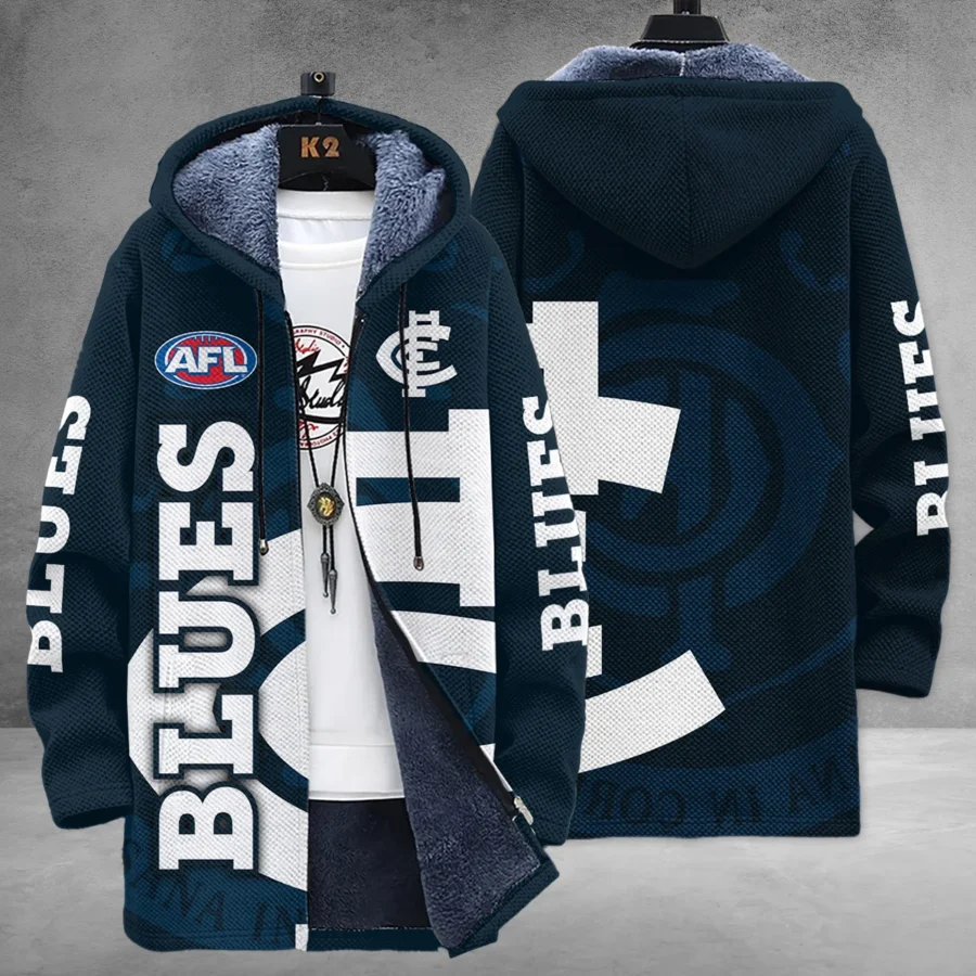 Carlton Blues Australian Football League Exclusive Logo Fleece Windbreaker HOAFL130525FW01CARL - Image 3