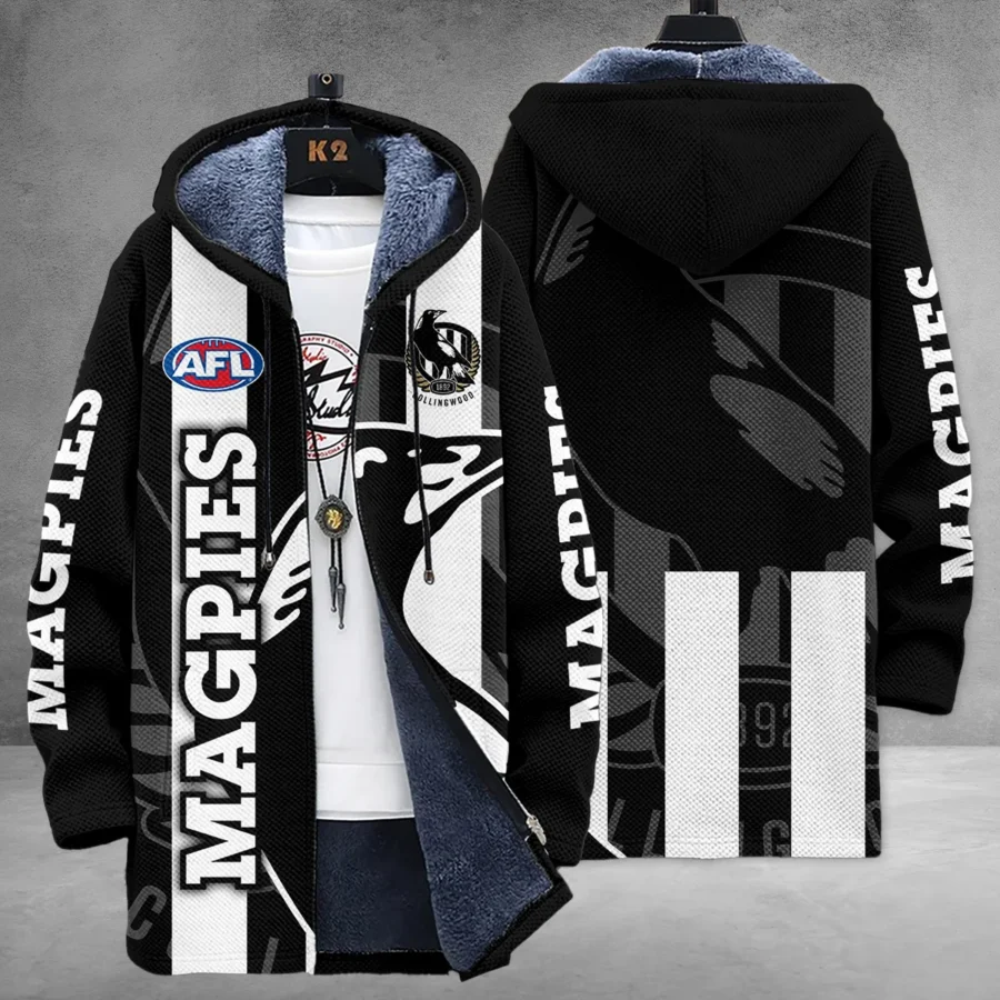 Collingwood Magpies Australian Football League Exclusive Logo Fleece Windbreaker HOAFL130525FW01COLL - Image 3