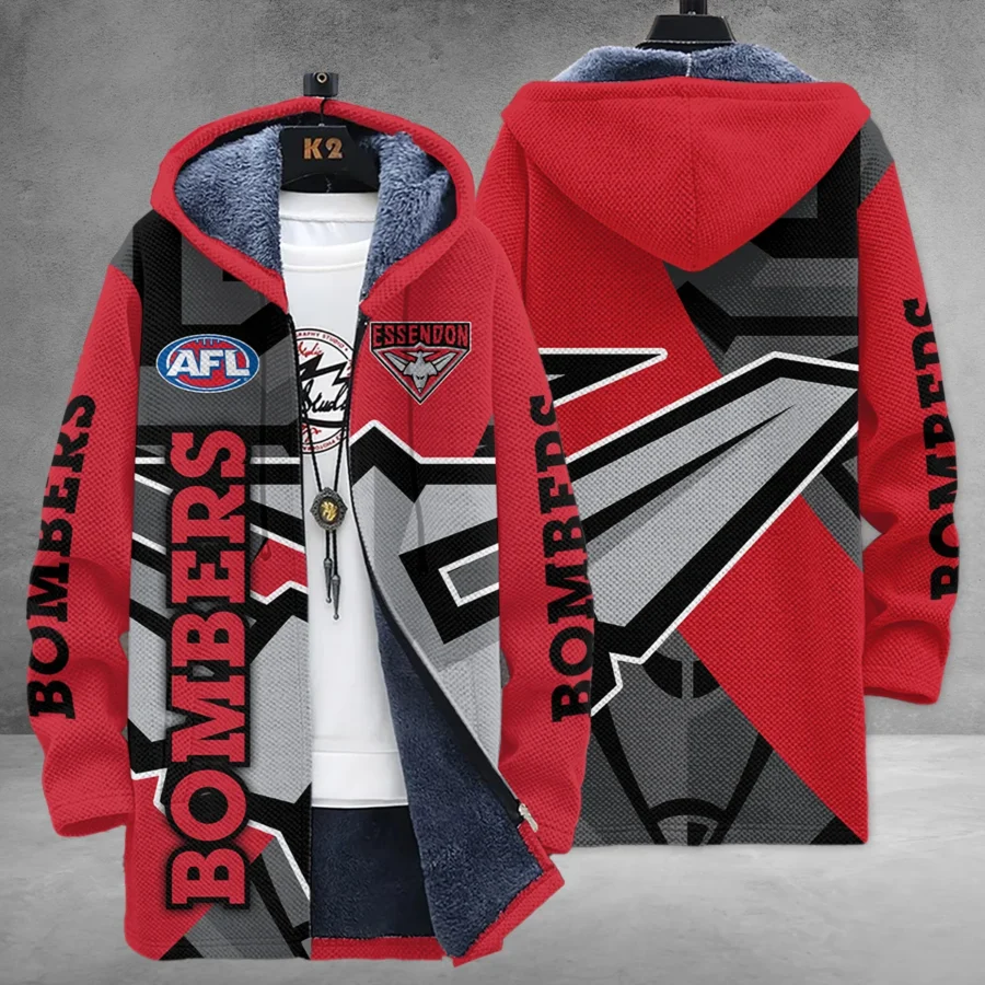 Essendon Bombers Australian Football League Exclusive Logo Fleece Windbreaker HOAFL130525FW01ESS - Image 3