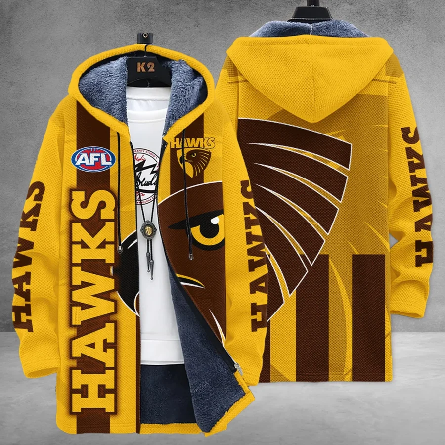 Hawthorn Hawks Australian Football League Exclusive Logo Fleece Windbreaker HOAFL130525FW01HAW - Image 3