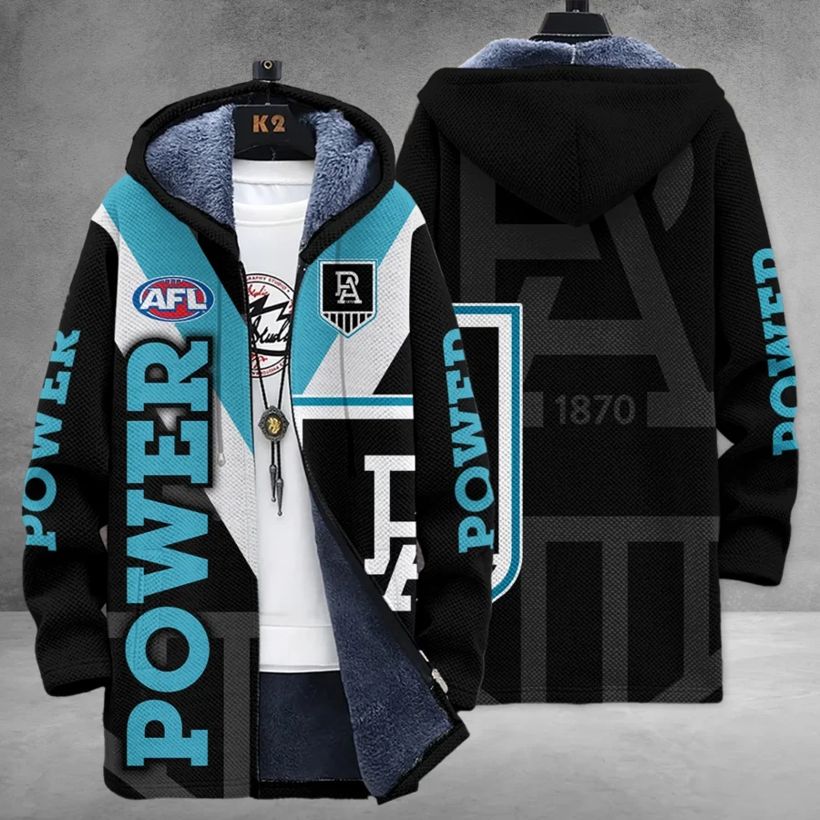 Port Adelaide Power Australian Football League Exclusive Logo Fleece Windbreaker HOAFL130525FW01PORT - Image 3