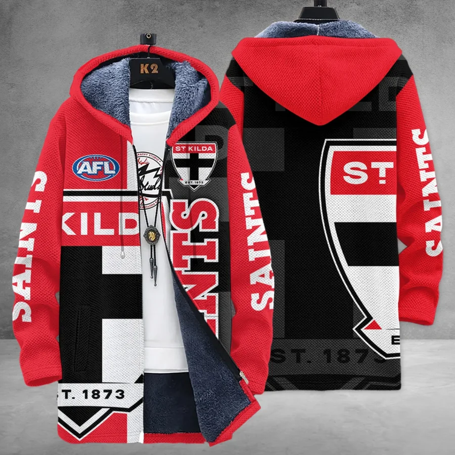 St Kilda Saints Australian Football League Exclusive Logo Fleece Windbreaker HOAFL130525FW01STK - Image 3