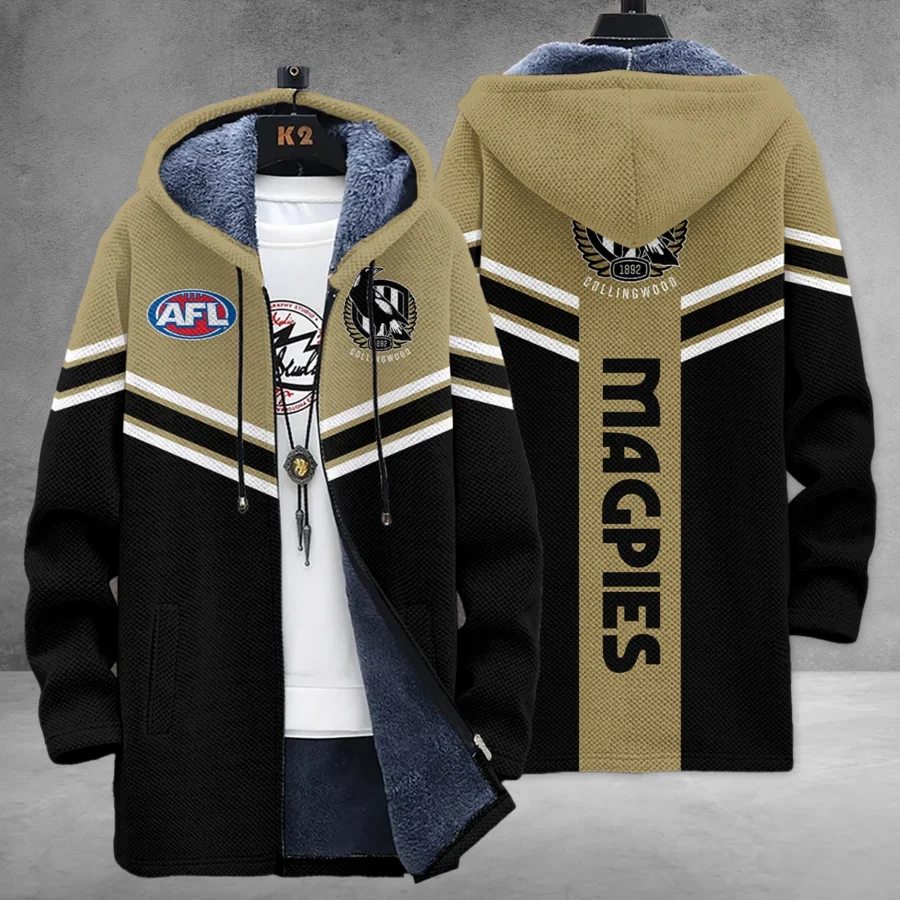 Collingwood Magpies Australian Football League Exclusive Logo Fleece Windbreaker HOAFL240525FW01COLL - Image 3