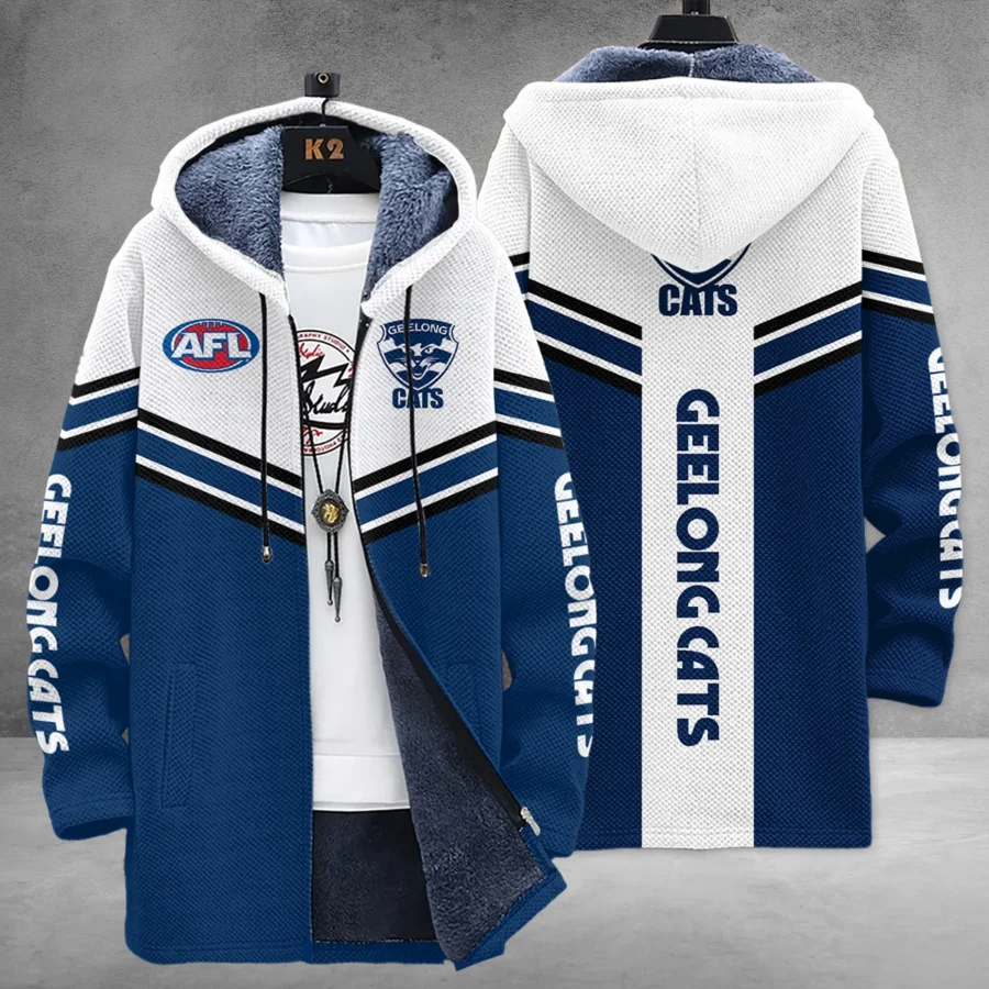 Geelong Cats Australian Football League Exclusive Logo Fleece Windbreaker HOAFL240525FW01GEEL - Image 3