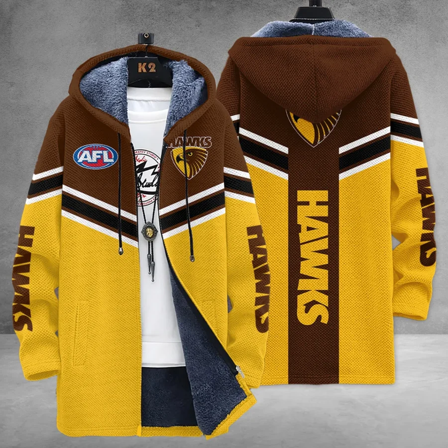 Hawthorn Hawks Australian Football League Exclusive Logo Fleece Windbreaker HOAFL240525FW01HAW - Image 3