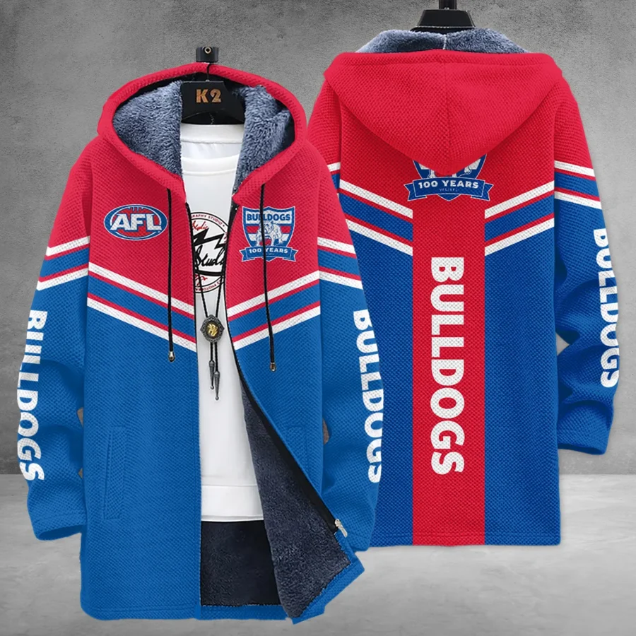 Western Bulldogs Australian Football League Exclusive Logo Fleece Windbreaker HOAFL240525FW01WB - Image 3