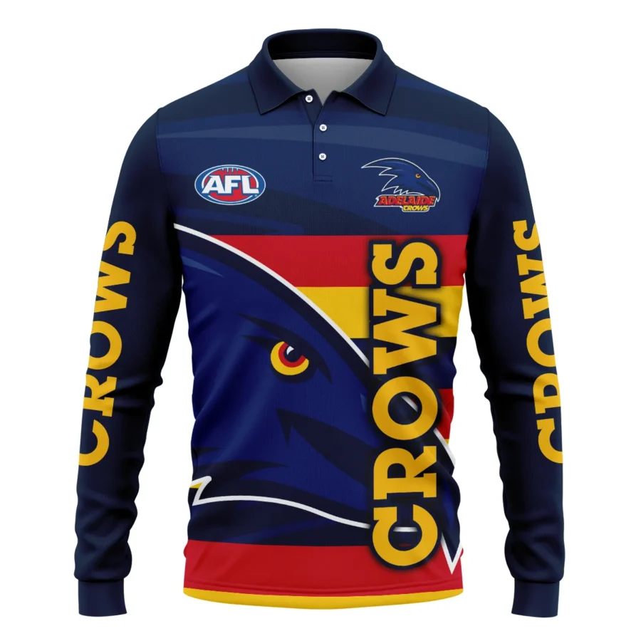 Adelaide Crows Australian Football League Exclusive Logo Long Polo Shirt HOAFL130525A02ADELLPL