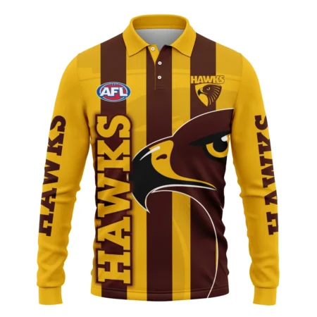 Hawthorn Hawks Australian Football League Exclusive Logo Long Polo Shirt HOAFL130525A02HAWLPL