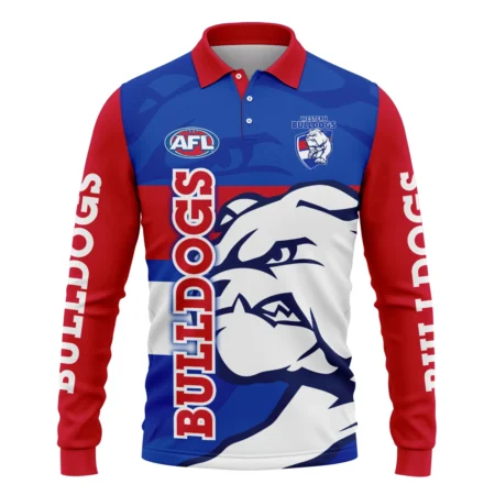 Western Bulldogs Australian Football League Exclusive Logo Long Polo Shirt HOAFL130525A02WBLPL